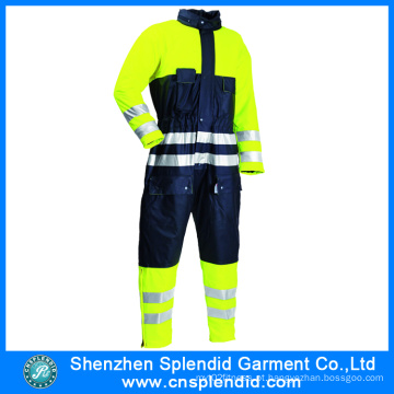 Vestuário de protecção de algodão de inverno Reflective Safety Coverall para homens